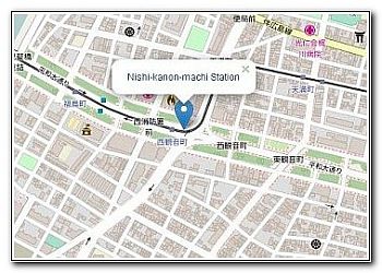 Map-Jujube-Nishi-kanon-machi-Station
