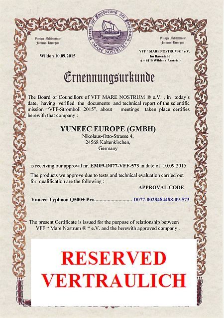 VFF-Yuneec-Approval-Certificate